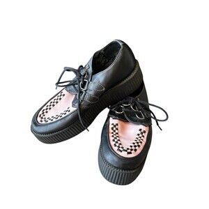TUK U.K. VIVA MONDO CREEPER, Pink Black Platform Brogues Rockabilly, Ska Punk 10